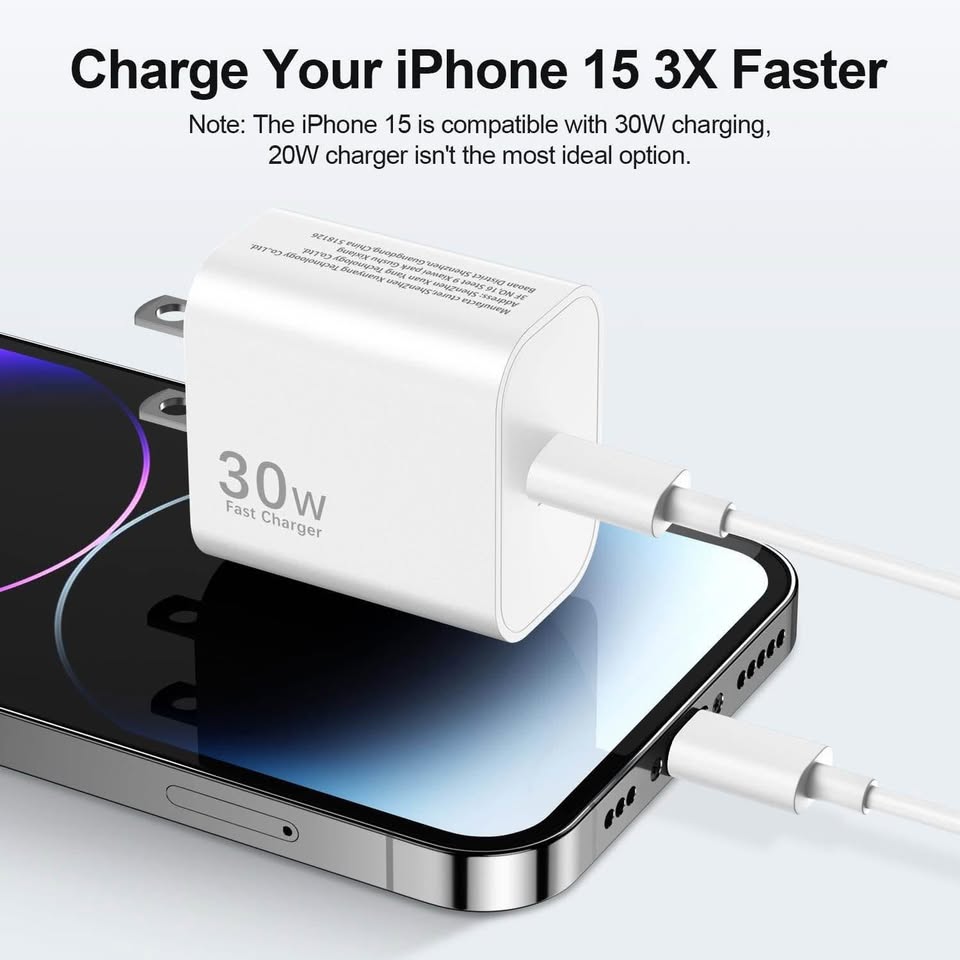 30W 快充套装｜2 件装，含 6.6 英尺线缆