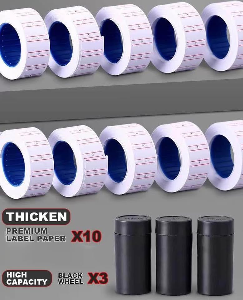 1 Line 8-Bit Price Marking Machine Price Tag Marking Machine Code Coding Machine MX5500 Price Marking Machine, A Free Roll of Label Paper and Three Ink Wheels (Blue)