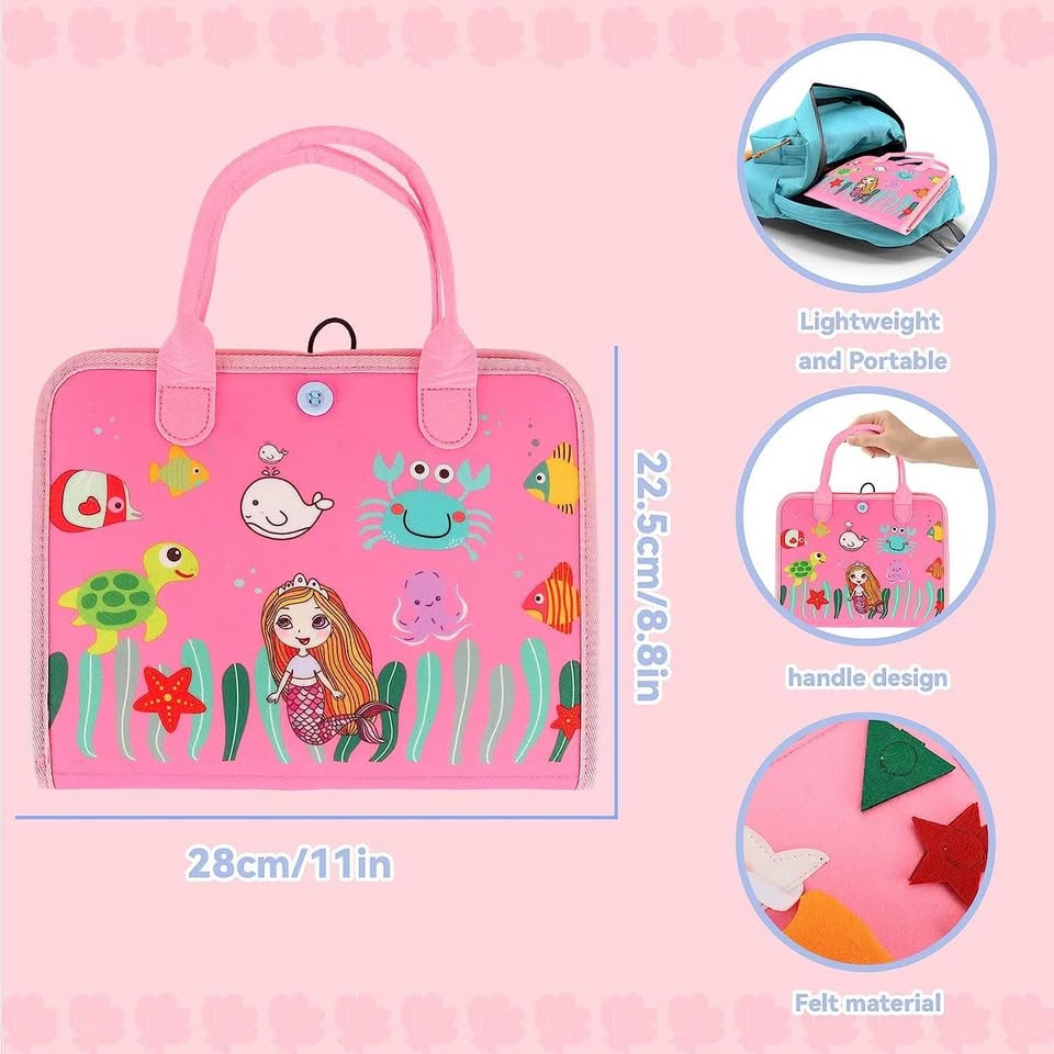 幼儿忙碌板，蒙特梭利玩具，适合1-4岁男孩女孩，锻炼精细动作技能和学习能力