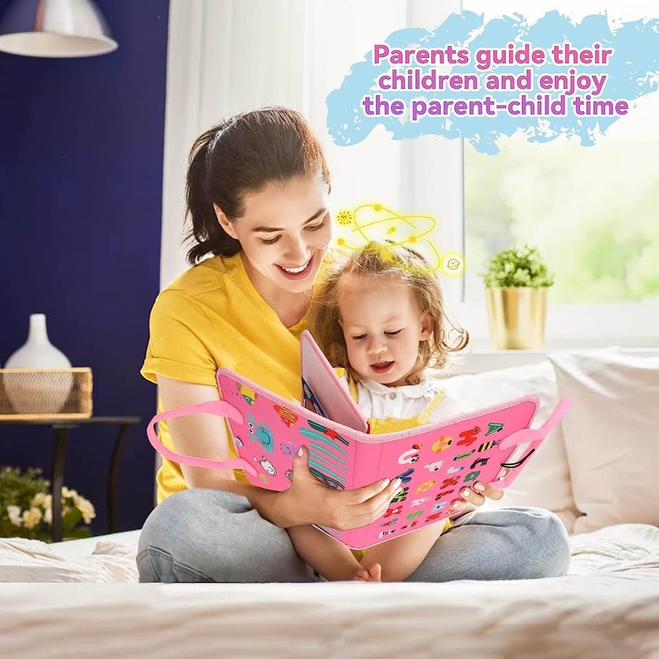 幼儿忙碌板，蒙特梭利玩具，适合1-4岁男孩女孩，锻炼精细动作技能和学习能力