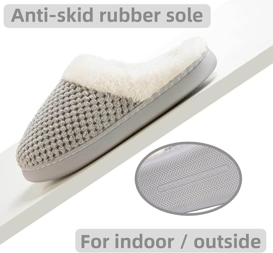 Home Slippers with Non-slip Rubber Sole