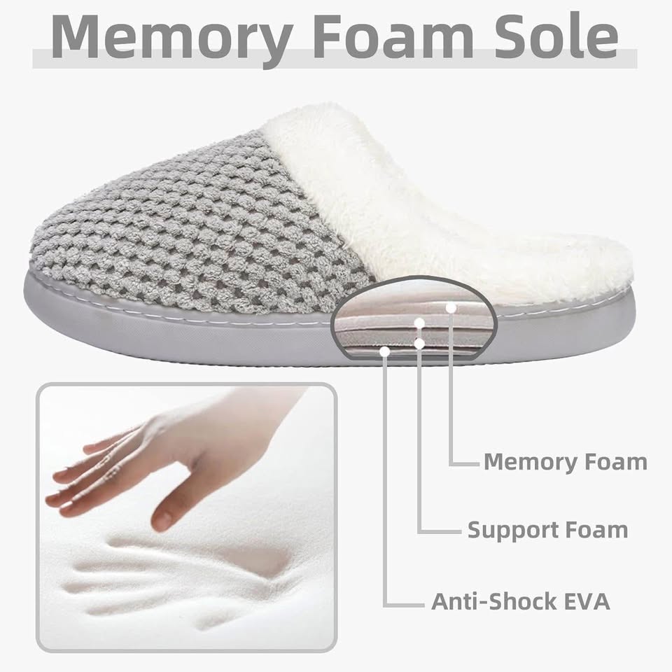 Home Slippers with Non-slip Rubber Sole
