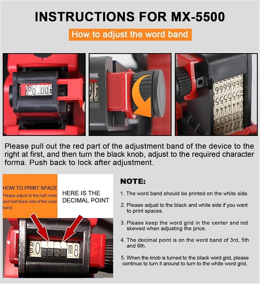1 Line 8-Bit Price Marking Machine Price Tag Marking Machine Code Coding Machine MX5500 Price Marking Machine, A Free Roll of Label Paper and Three Ink Wheels (Blue)