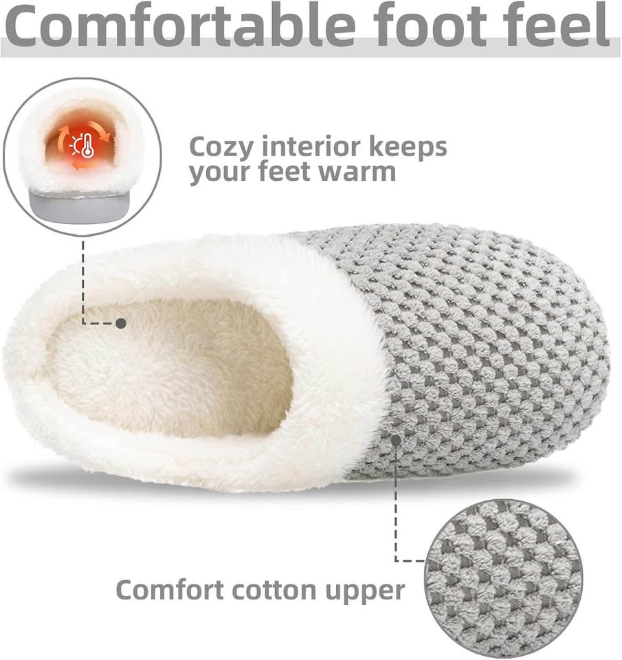 Home Slippers with Non-slip Rubber Sole