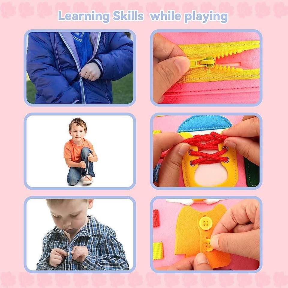 幼儿忙碌板，蒙特梭利玩具，适合1-4岁男孩女孩，锻炼精细动作技能和学习能力