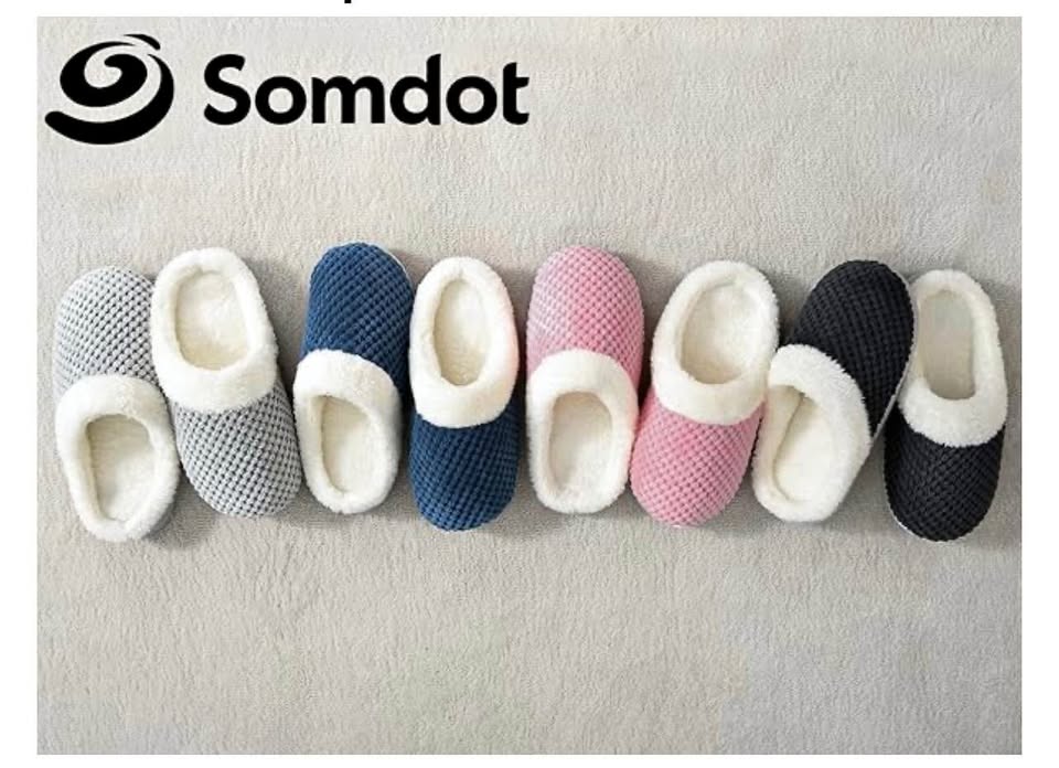 Home Slippers with Non-slip Rubber Sole