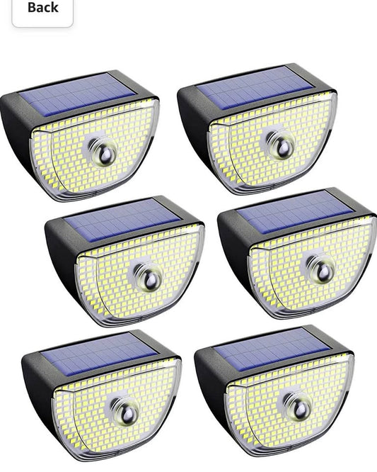6 Packs Solar Lights Outdoor Waterproof 200 LED Wireless Security Motion Sensor Outdoor Lights Solar Outdoor Lights for Front Door,Backyard,Steps,Garage,Garden