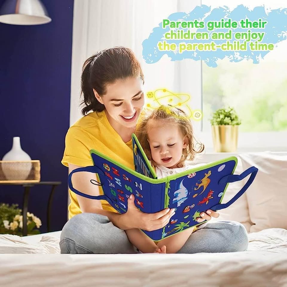 幼儿忙碌板，蒙特梭利玩具，适合1-4岁男孩女孩，锻炼精细动作技能和学习活动