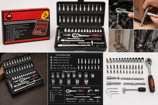 🔧 46PCS Socket Wrench Set – Complete Repair & Maintenance Tool Kit