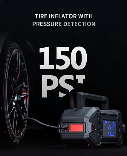 便携式汽车应急启动器 3000A 带空气压缩机 12V 电池启动器，适用于 8.0L 汽油和柴油发动机，可作为应急启动电源、充电器和移动电源使用，全天候适用。访问 GREEN KEEPER 商店