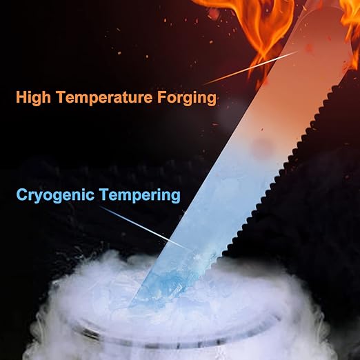 UO Steak Knife Set of 4-5 inch Serrated Steak Knives Kitchen Dinner Knife - German Stainless Steel Steak Set - Full Tang Pakkawood Handle - Falcon Series with Gift Box