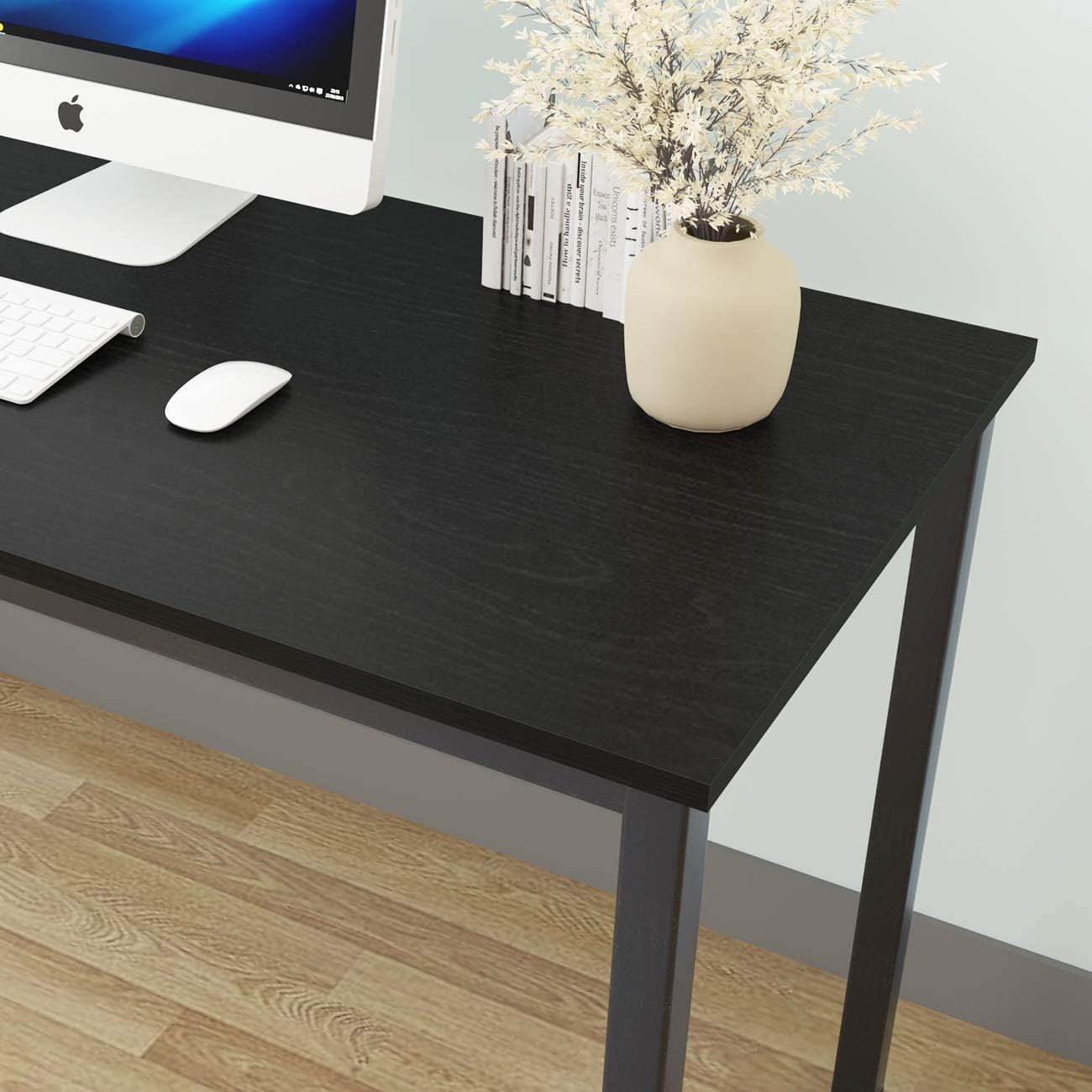 Computer Desk, 55 inches Office Desk Computer Table Study Writing Desk Workstation for Home Office, Black