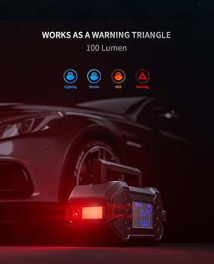 便携式汽车应急启动器 3000A 带空气压缩机 12V 电池启动器，适用于 8.0L 汽油和柴油发动机，可作为应急启动电源、充电器和移动电源使用，全天候适用。访问 GREEN KEEPER 商店