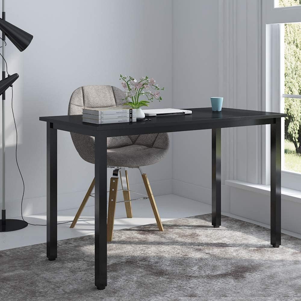 Computer Desk, 55 inches Office Desk Computer Table Study Writing Desk Workstation for Home Office, Black
