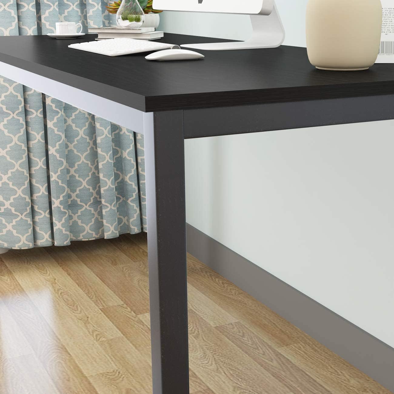 Computer Desk, 55 inches Office Desk Computer Table Study Writing Desk Workstation for Home Office, Black