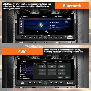 Single Din Car Stereo, 6.86 Inch CarPlay & Android Auto HD IPS Touchscreen Radio with Bluetooth with Backup Camera, Support USB Type-C Charging/USB/Mirror Link/Microphone/FM/EQ