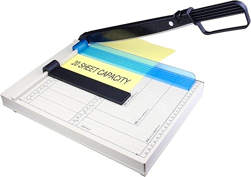 裁纸机，裁纸长度12英寸（A4），一次可裁切10张纸，带安全保护装置和刀片锁定装置，适用于办公室、学校或商业用途。