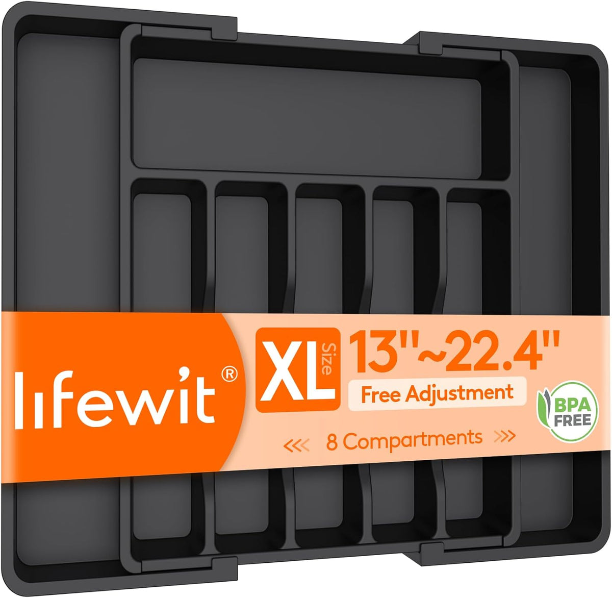 Extra Large Silverware Drawer Organizer, Expandable Utensil Tray
