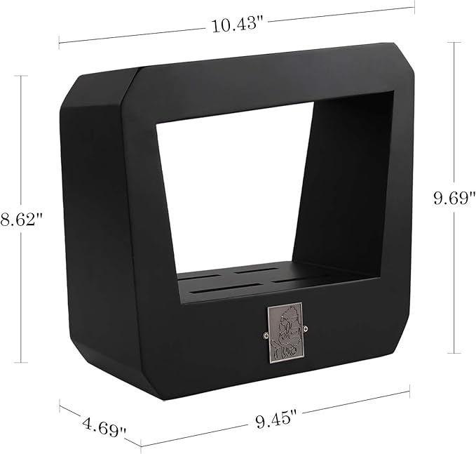 TUO Knife Block Set 7 Piece Kitchen Knife Set with Wooden Block, Chef Knife, Paring Knife Cooking Knife Pakkawood Handle - German HC Steel - Black Hawk Series with Gift Box