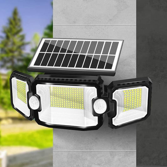 Solar Outdoor Lights with 2 Motion Sensor - 180° Wide Angle Detect Area, 305 LED Dusk to Dawn Outdoo