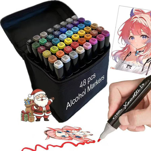 Brand new 48 Colors Alcohol Markers Set, Dual Tips Blender Art Markers for Drawing Sketching…vBrand new 48 Colors Alcohol Markers Set, Dual Tips Blender Art Markers for Drawing Sketching…