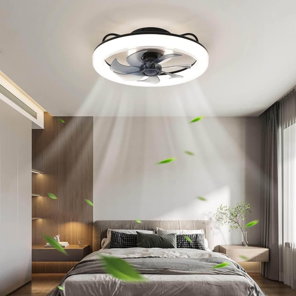 Voice Control, Compatible with Alexa, Google & Siri smart Ceiling Fans with Lights, 20''