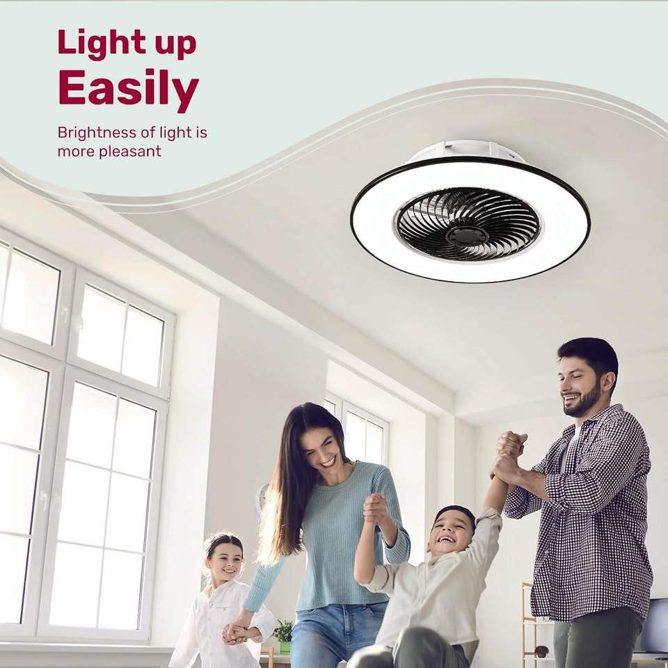 Ceiling Fan with Light Modern Bladeless Ceiling Fan with Remote Control Smart LED Dimmable Lighting