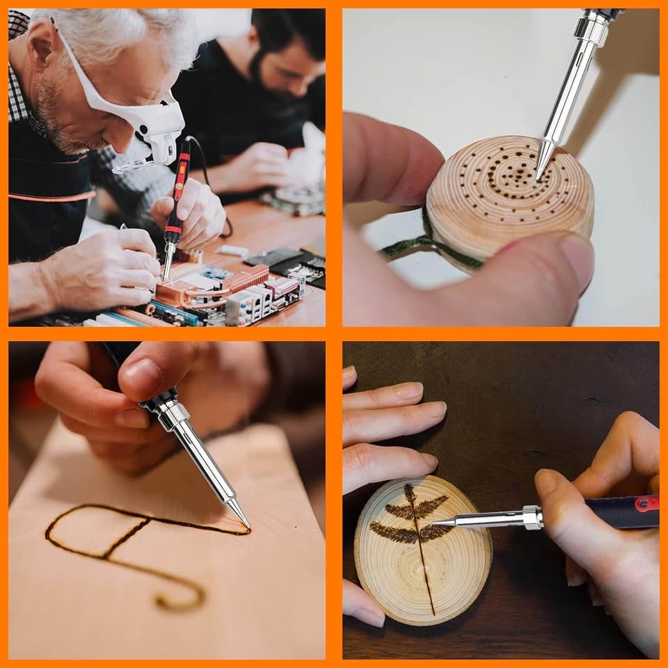New ❤️ 117pcs Wood Burning Kit with Adjustable Temperature from 200~450 ℃ for Embossing, Carving and