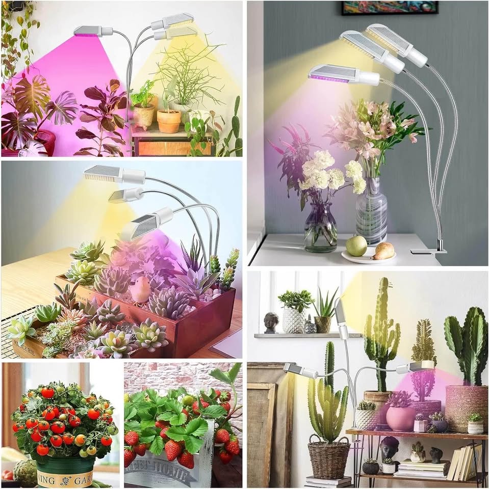 Grow Lights for Indoor Plants,3-Head Full Spectrum led Plant Grow Light,3/6/9/12H Intelligent Timer,