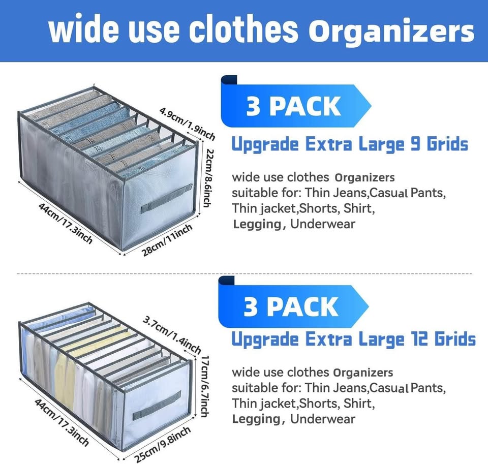 XJJX Closet Organizers and Storage, Clothes Organizers, Shirt Organizer Jean Organizer for Closet