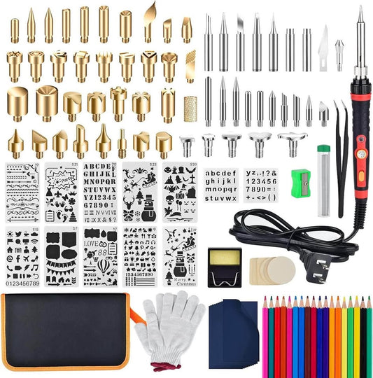 New ❤️ 117pcs Wood Burning Kit with Adjustable Temperature from 200~450 ℃ for Embossing, Carving and