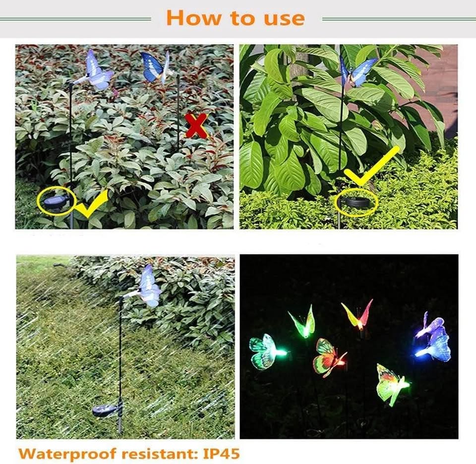 3 Pack Garden Solar Lights Outdoor, Multi-Color Changing Solar Powered LED Garden Lights, Waterproof