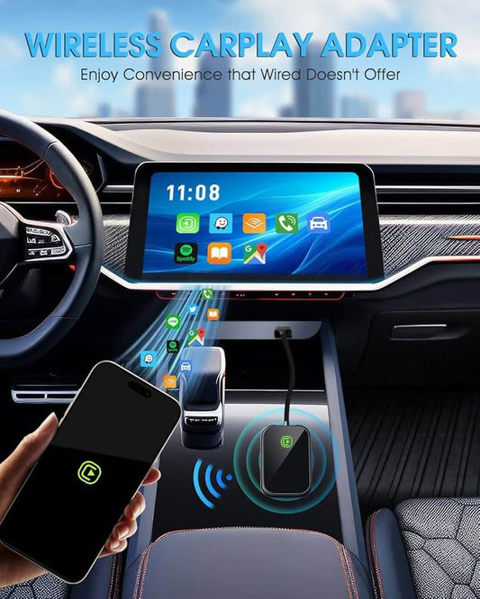 Wireless Carplay Adapter for Apple - 2025 Upgrade Seamless Connection Convert Wired to Wireless Car