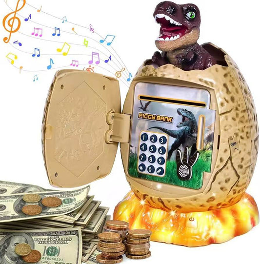 Refasy Electronic Piggy Bank for Kids Dinosaur ATM Piggy Bank Password Cash Coin Can