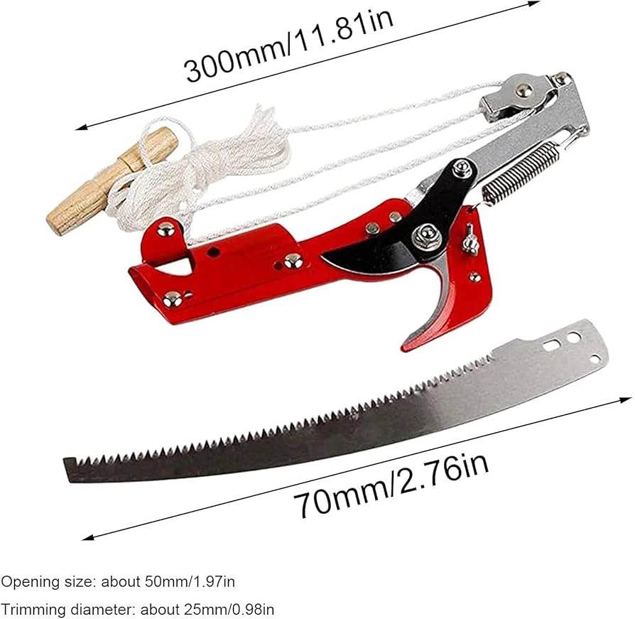 High Branch Tree Pruner with Saw Blade and Clipper