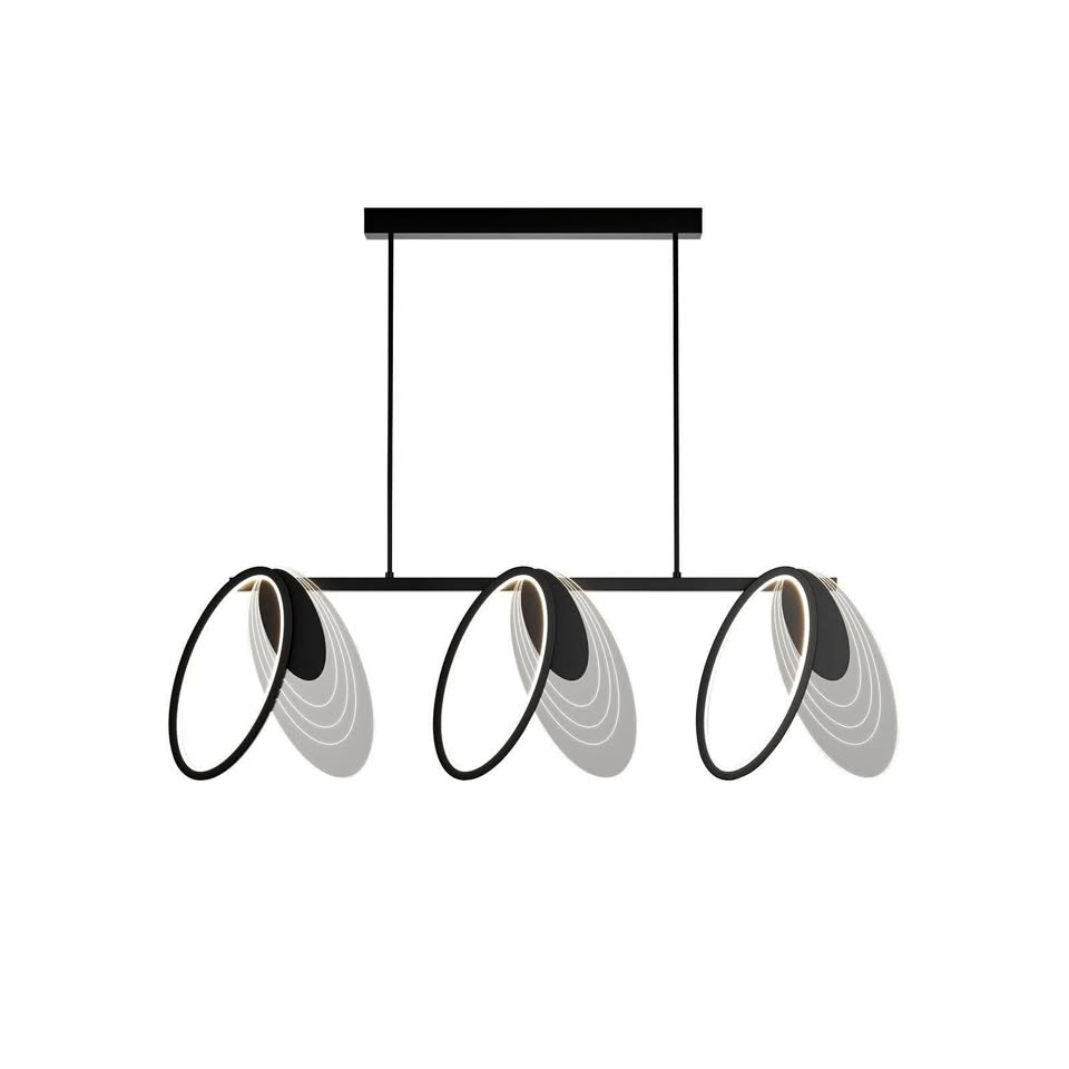 Jaycomey Modern Pendant Light Fixtures, Dimmable 3-Light Kitchen Island Linear Pendant Lighting LED