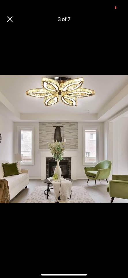 CLAIRDAI 20" Crystal Chandelier Flush Mount Ceiling Light Fixture Modern LED Chandelier Acrylic Crys