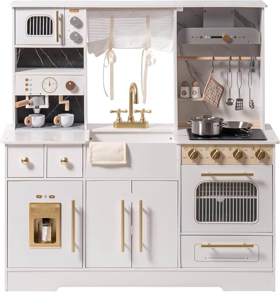 Brand new ROBOTIME Wooden Play Kitchen for Toddlers and Kids, Toy Kitchen Set