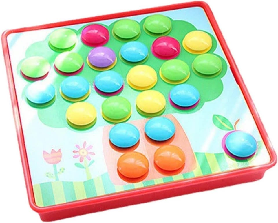 Button Nail - Button Art Toys - Toddler Activities Crafts Color Matching Early Learning Educational