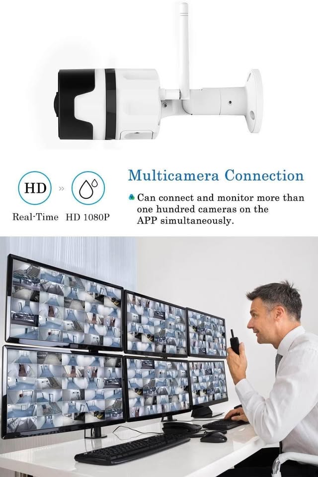 Outdoor Wireless Security Camera, Waterproof WiFi IP Camera With FHD 1080P, 180° Wide Angle Wireless
