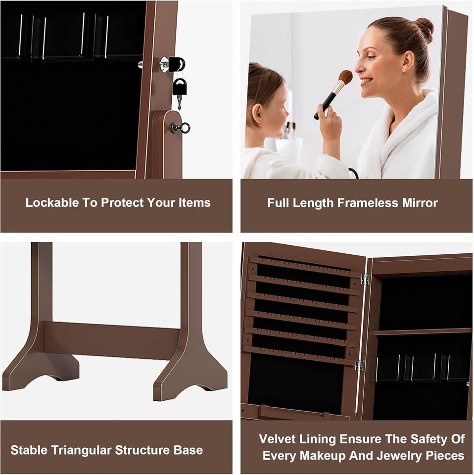 Brand new SogesPower Jewelry Storage Cabinet with Mirror, Jewelry Organizer Hanging, Full Length Mirror