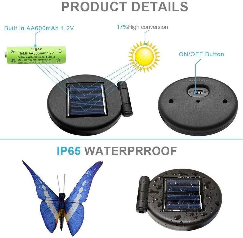 3 Pack Garden Solar Lights Outdoor, Multi-Color Changing Solar Powered LED Garden Lights, Waterproof