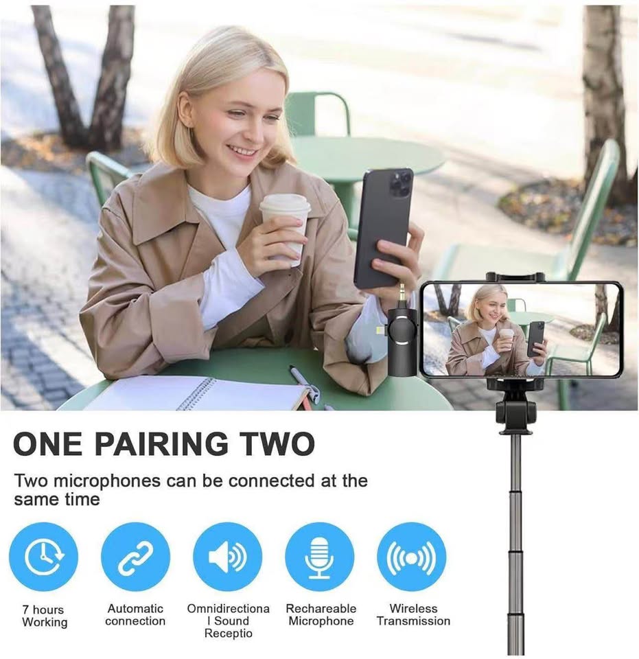 Brand New Dual Wireless Microphones for iPhone Android PC Camera