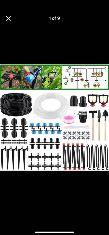 Drip Irrigation Kit, 141FT Garden Watering System with 1/4" 1/2” Blank Distribution Tubing, Saving Water