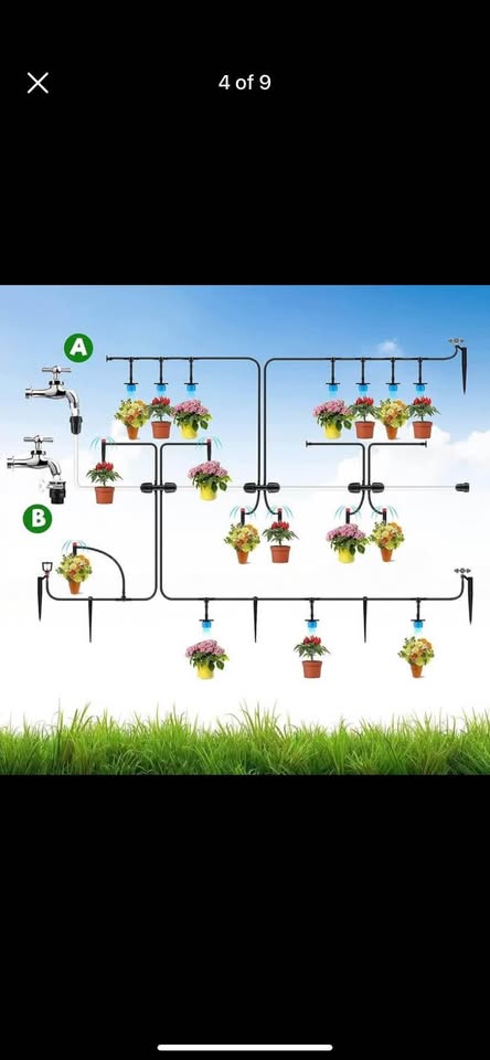 Drip Irrigation Kit, 141FT Garden Watering System with 1/4" 1/2” Blank Distribution Tubing, Saving Water