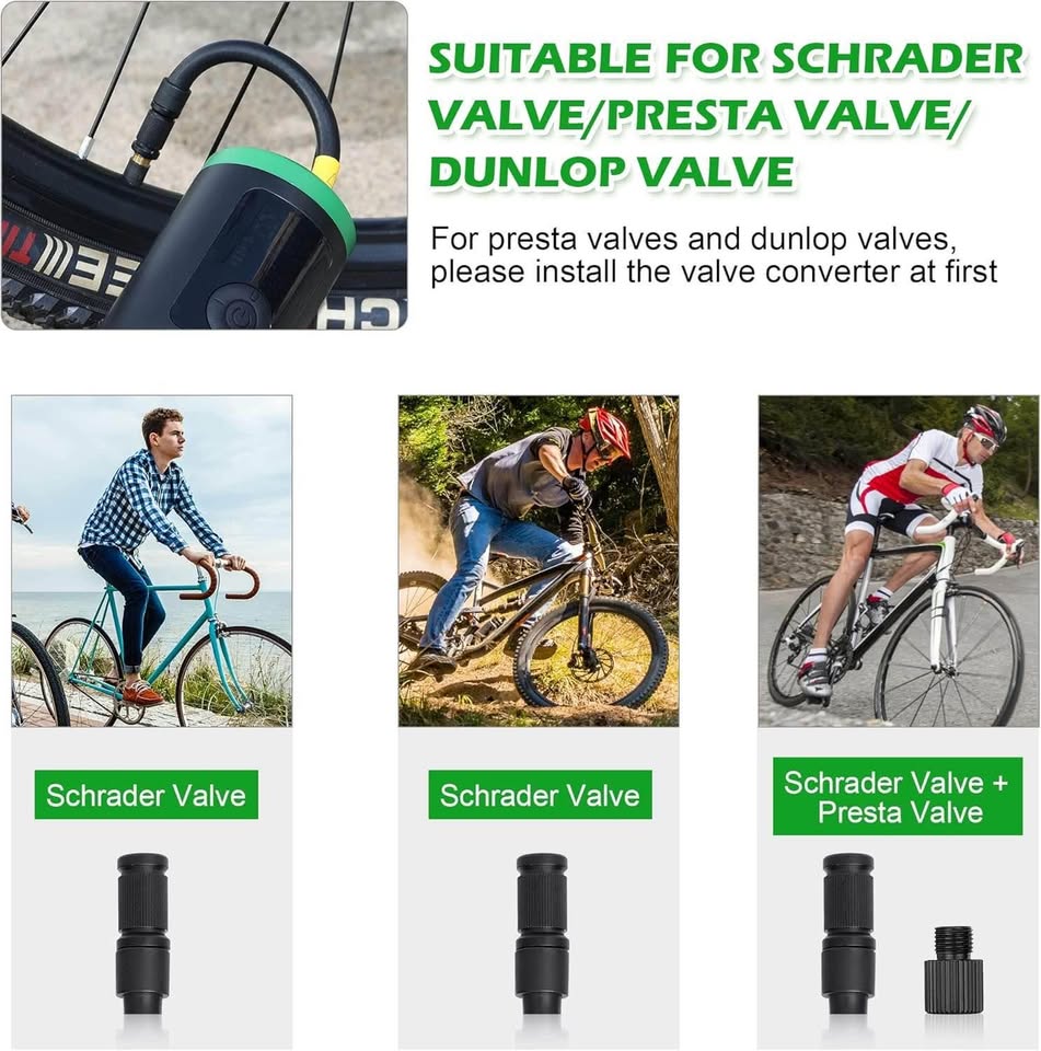 Cordless Bike Tire Inflator Air Compressor - Zacro 150PSI Electric Battery Powered Mini Bike Air Pum