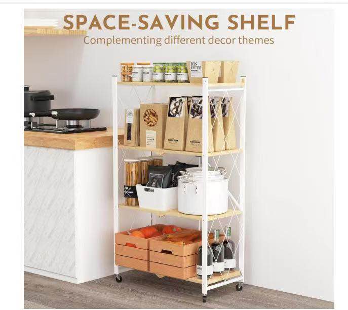Brand new Modern 4-Tier Foldable Rolling Storage Rack