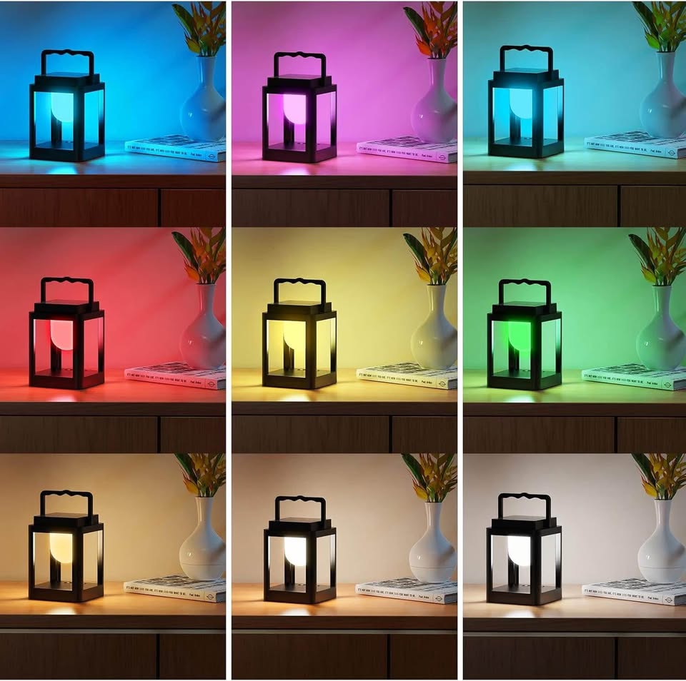 Camping Lantern, Collasis Rechargeable Lantern with 3 Brightness and 10 RGB Lighting Colors