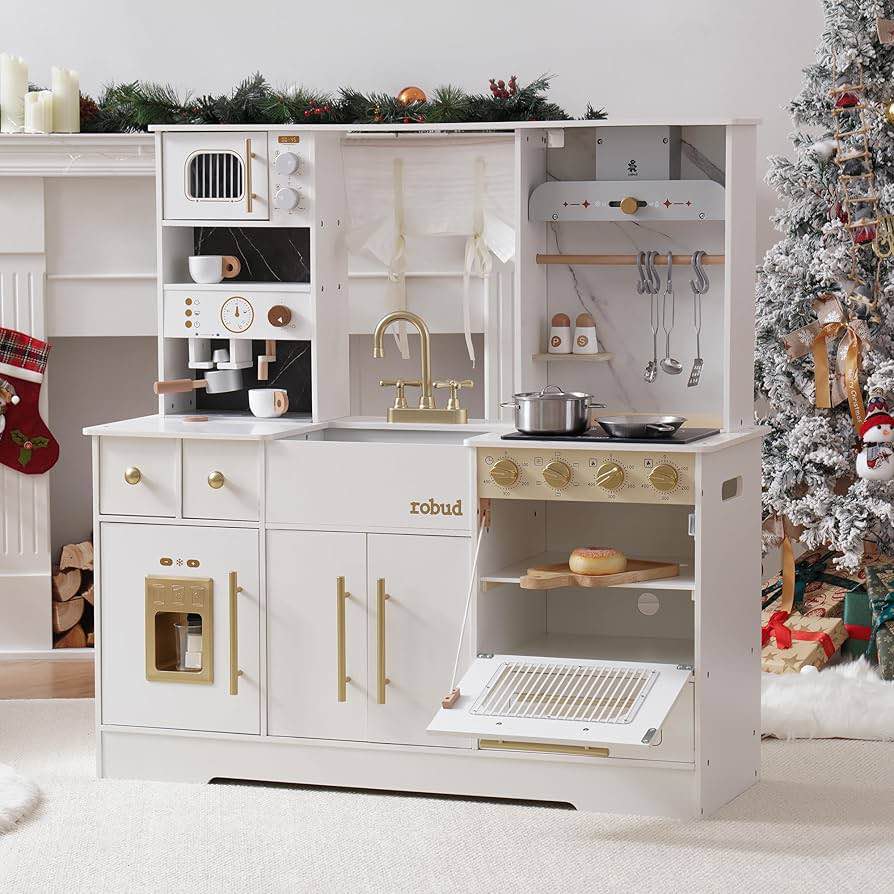Brand new ROBOTIME Wooden Play Kitchen for Toddlers and Kids, Toy Kitchen Set