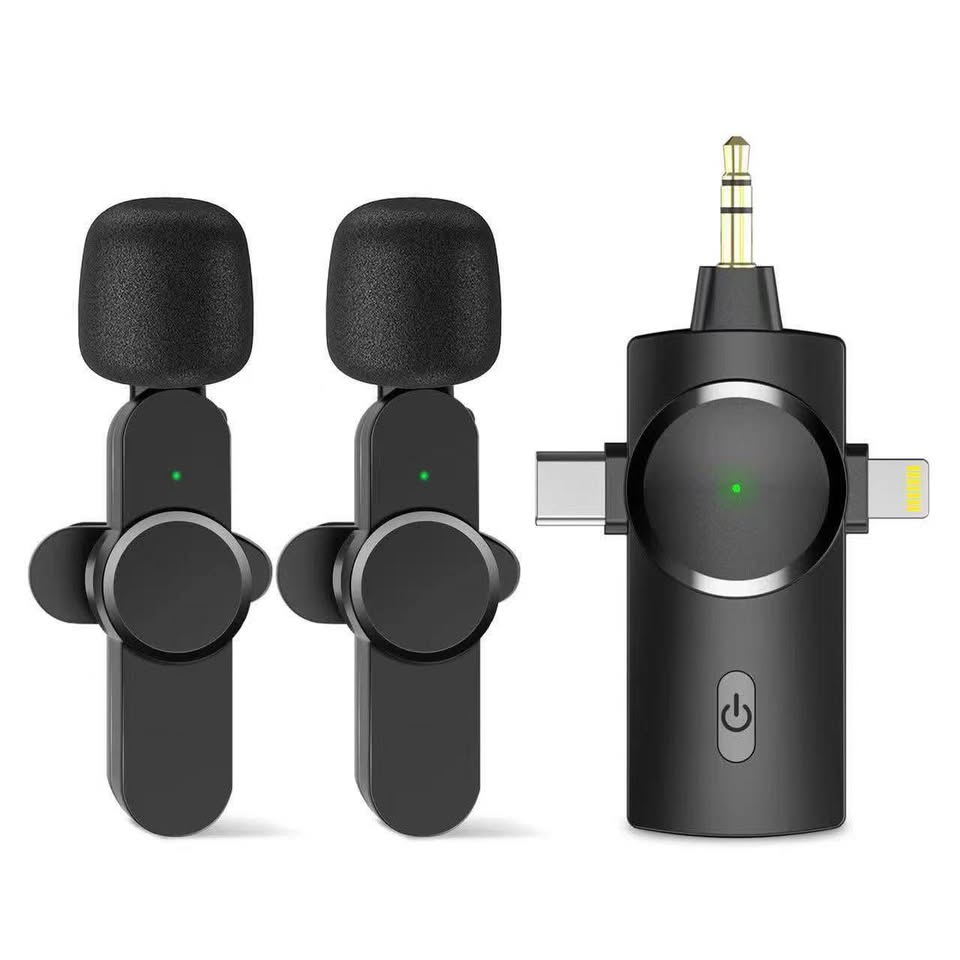 Brand New Dual Wireless Microphones for iPhone Android PC Camera